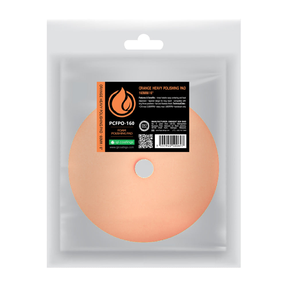 IGL Coatings Australia paint correction 6 inch IGL Orange Heavy Polishing Foam Pad