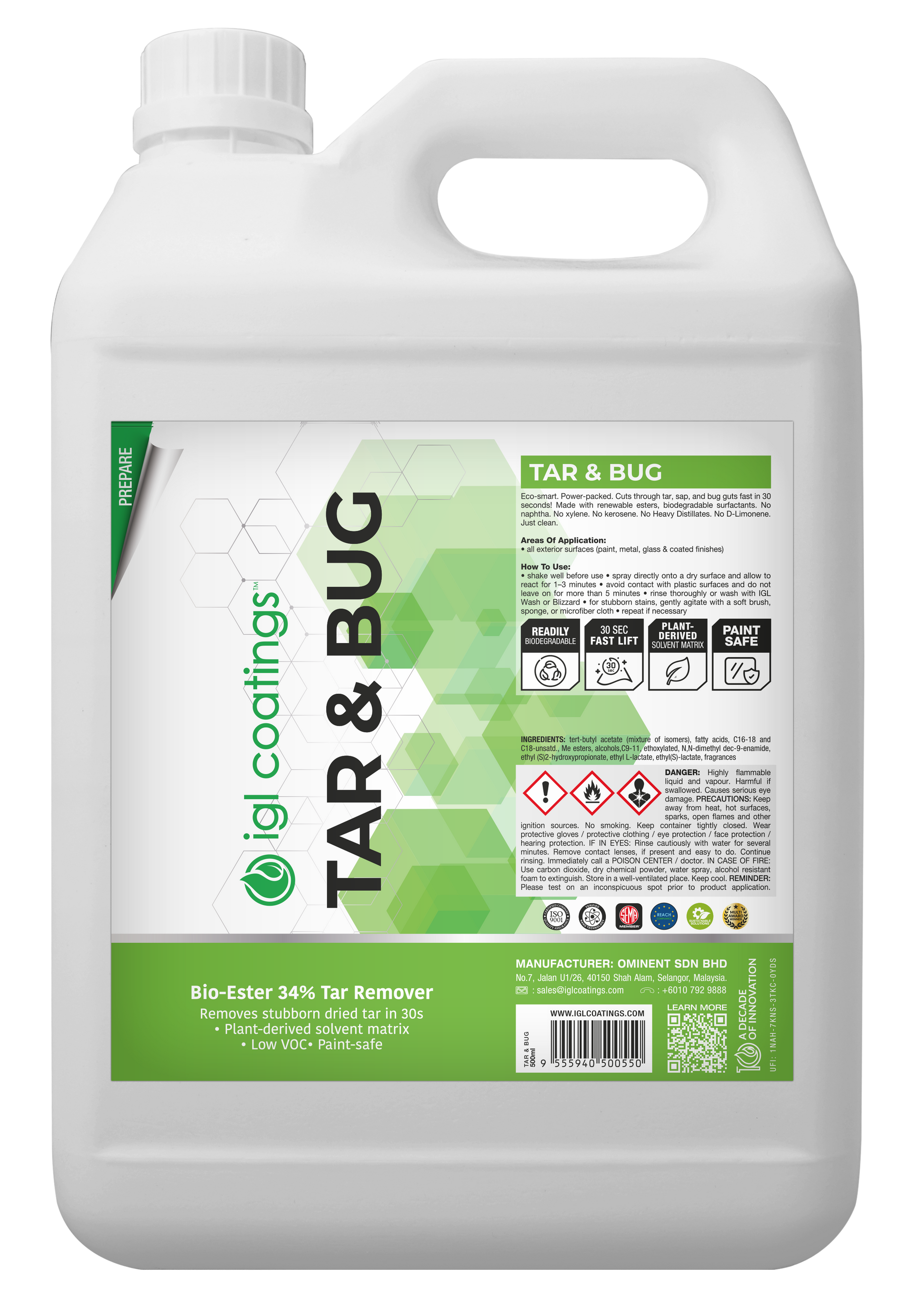 IGL Coatings Australia Exterior Care 5L IGL Bug & Tar Remover – Paint Safe Spray for Tar, Bugs, Sap & Road Grime