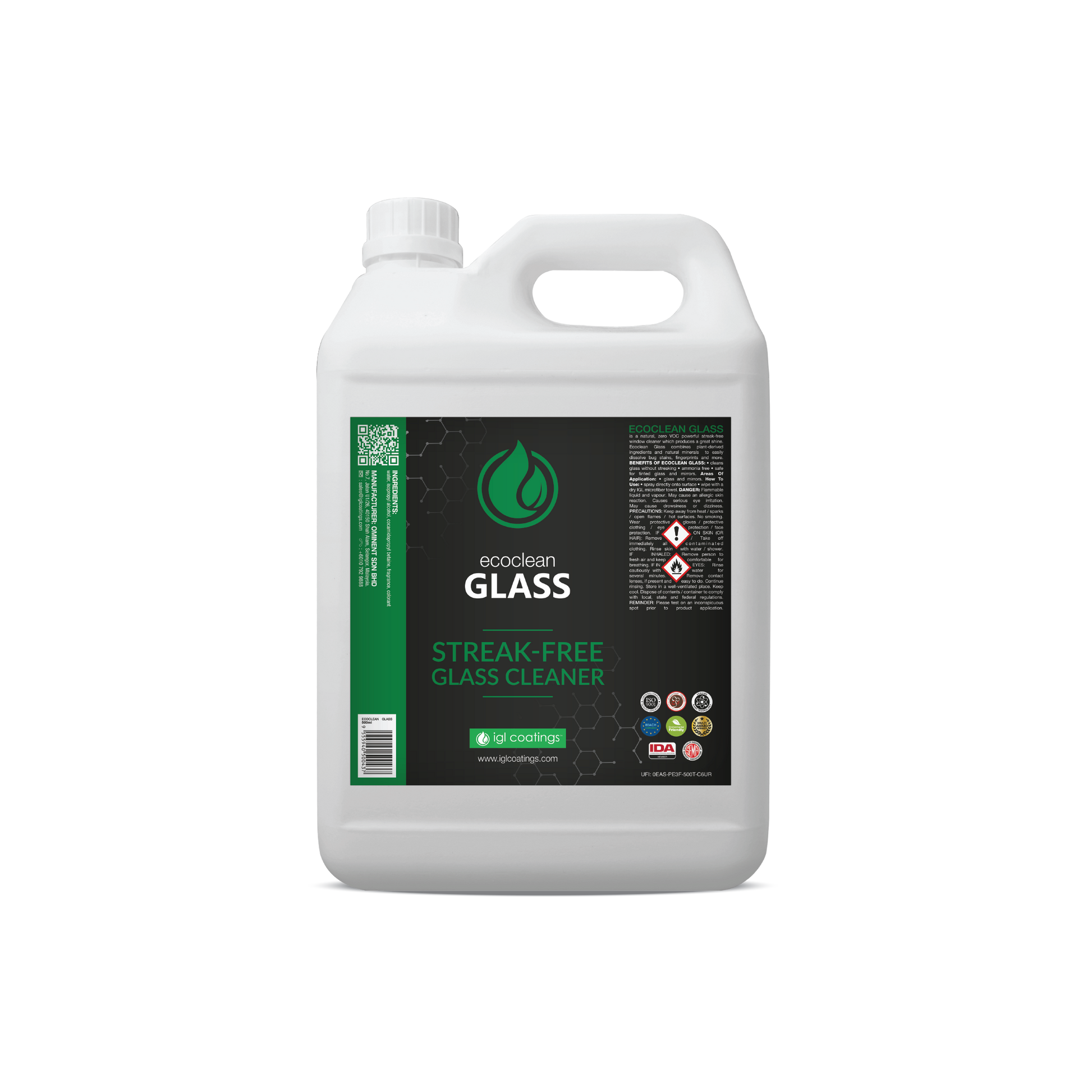 IGL Coatings Australia Glass Care 5L IGL Ecoclean Glass Streak Free Cleaner