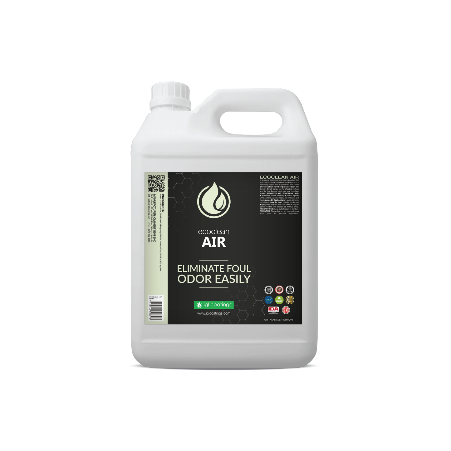 IGL Coatings Australia Interior Care 5L IGL Ecoclean Air High Efficiency Deodoriser