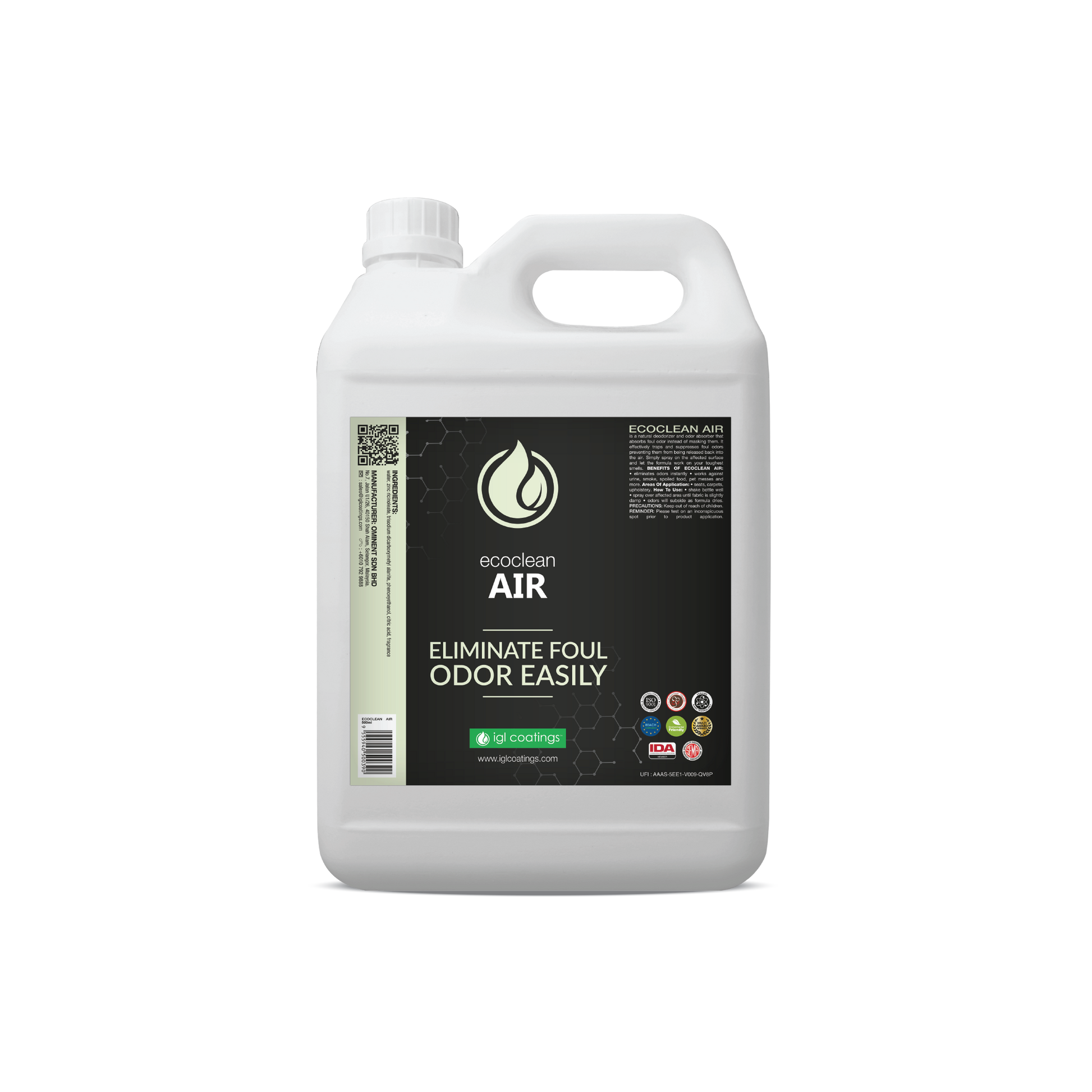 IGL Coatings Australia Interior Care 5L IGL Ecoclean Air High Efficiency Deodoriser