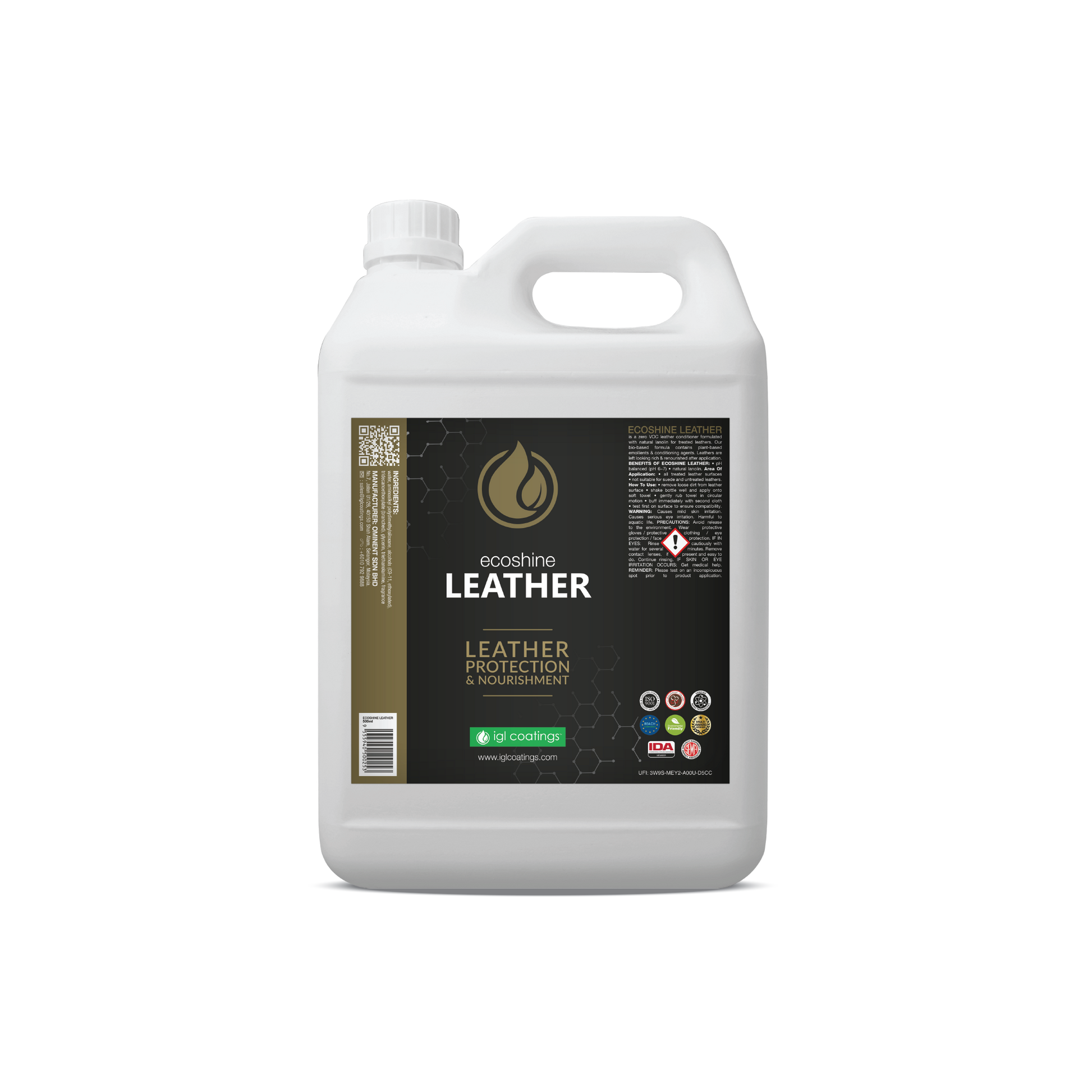 IGL Coatings Australia Interior Care 5L IGL Ecoshine Leather Cleaner and Conditioner