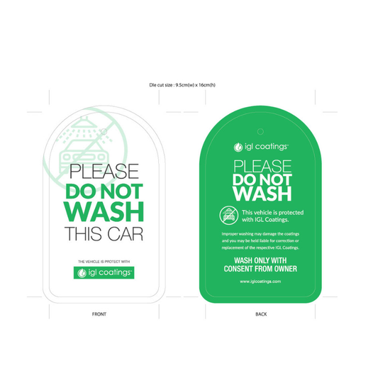 IGL Coatings Australia Marketing Do Not Wash Hang Tag - Mirror Hanger 50pc