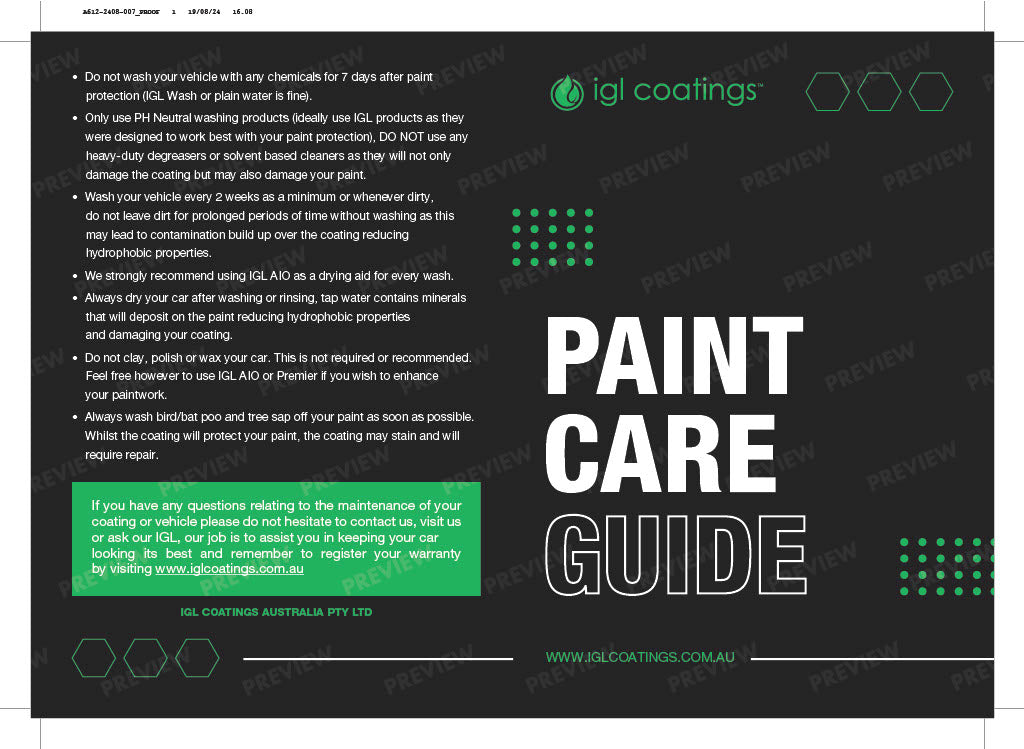 IGL Coatings Australia Marketing IGL Coatings Australia - Official Paint Care Guide 20 pack