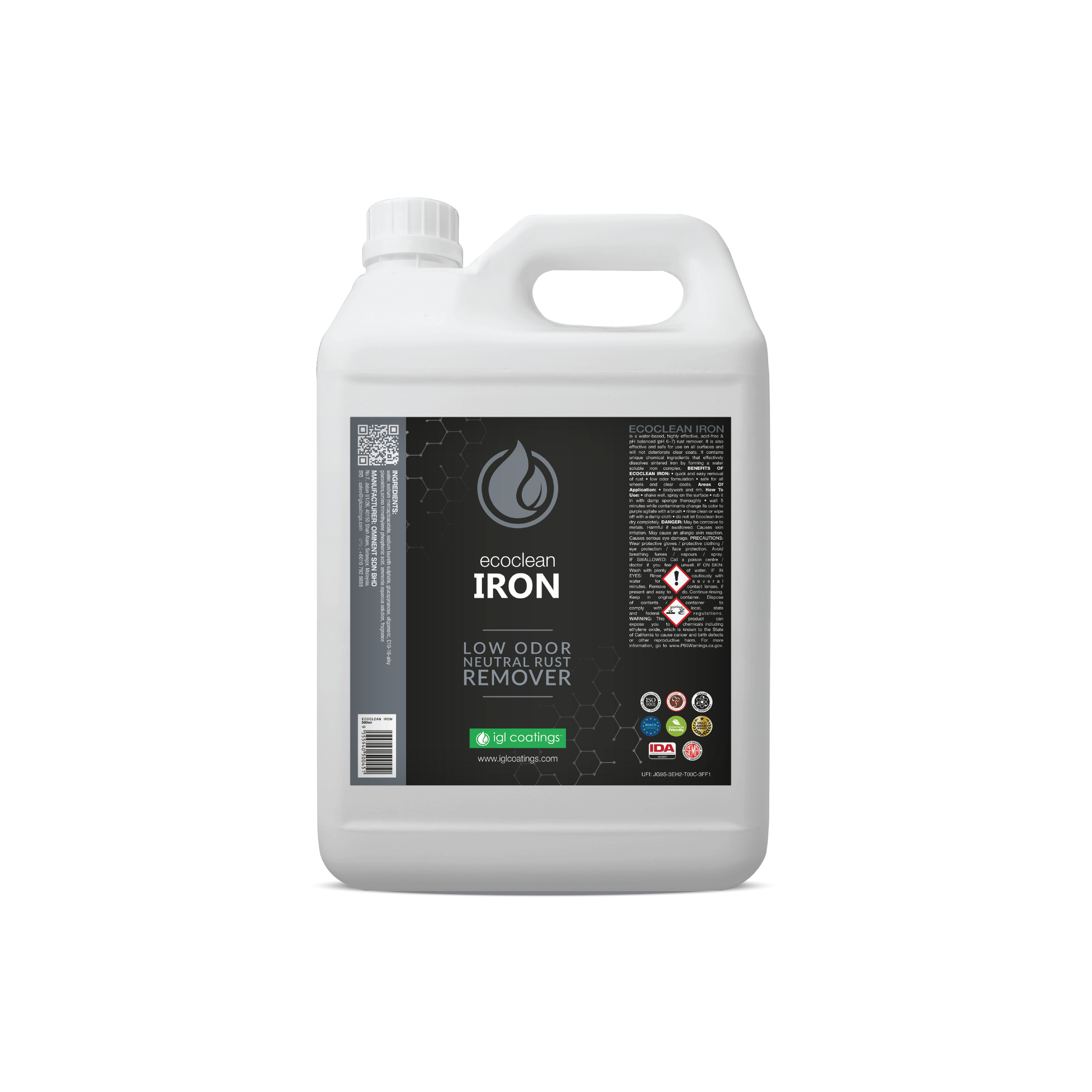 IGL Coatings Australia Wheel and tyre 5L IGL Ecoclean Iron (Concentrated Iron Remover + Wheel Cleaner)